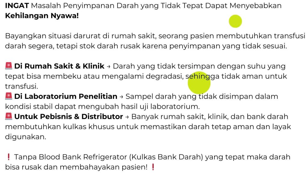 Pusat jual blood bank refrigerator (kulkas bank darah) Alkespedia.co.id