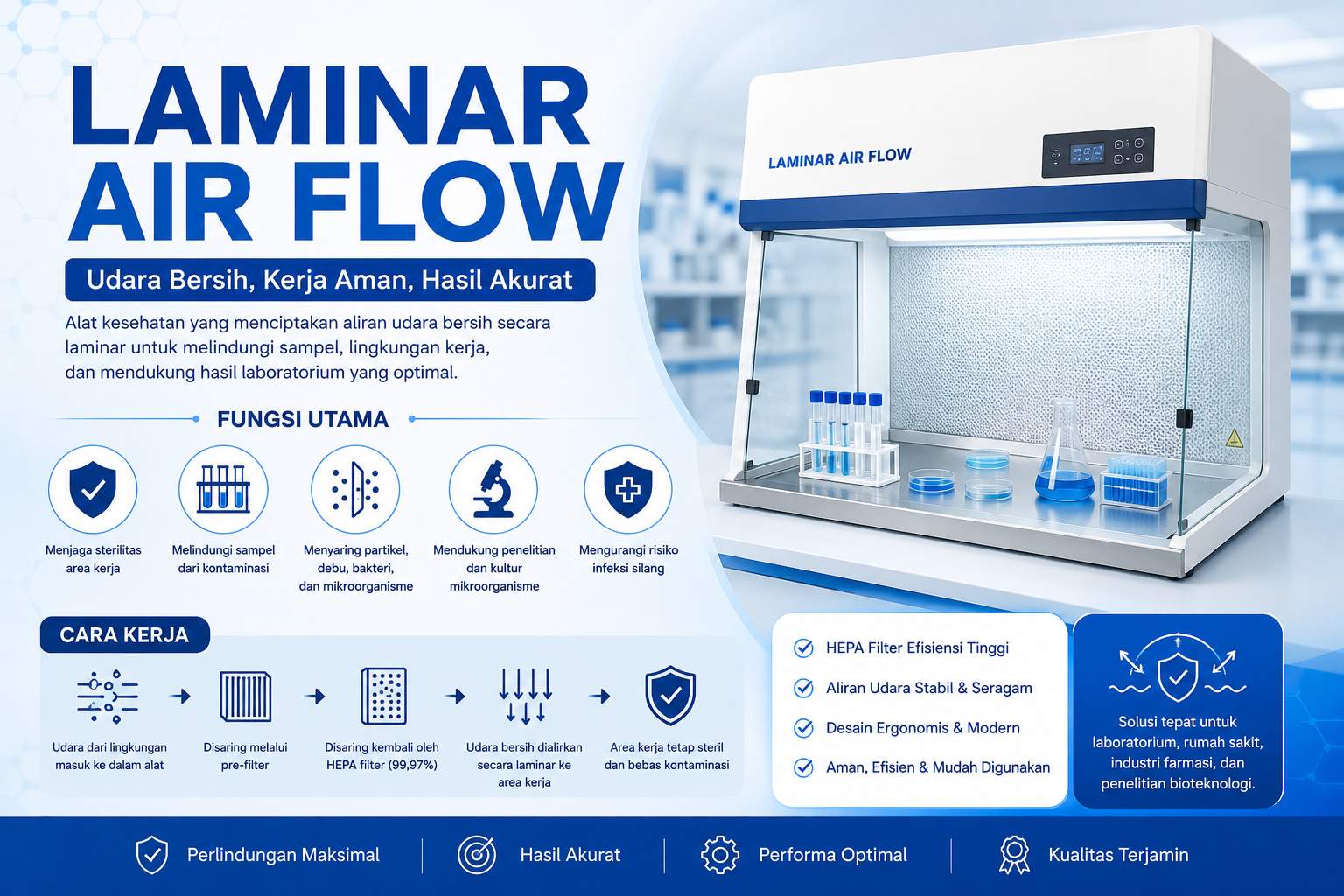 fungsi dan cara kerja laminar air flow